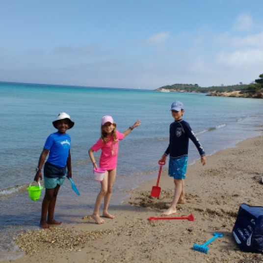 Soledad crew at Porquerolles island beach
